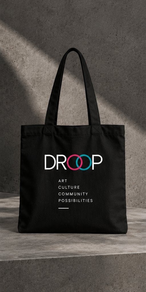 Droop Signature Tote Bag, Black
